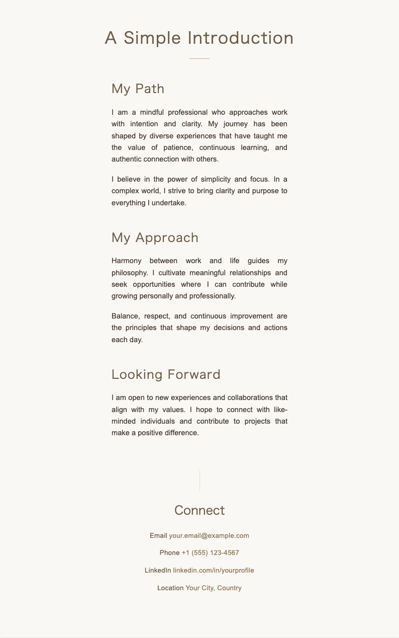 Japandi minimalist self introduction